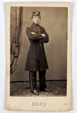 Civil War CDV Photo Union Officer Soldier By Hallett Bowery New York
