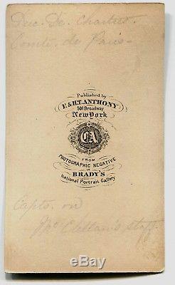 Civil War CDV Photograph Duke of Chartres & Count of Paris, Armed Union Officers