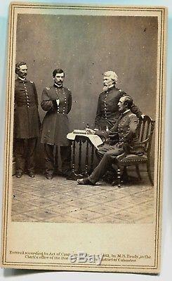 Civil War CDV Photograph General George McClellan and Staff by Matthew Brady