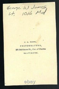 Civil War CDV Union Lt George W James 10th Maryland Infantry US