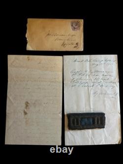 Civil War Capt Dawson 8th PA Reserves Letter Pass Strap Fredericksburg insignia