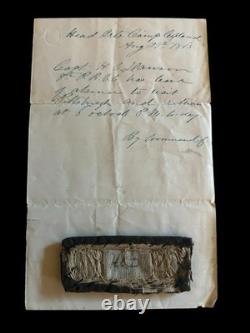 Civil War Capt Dawson 8th PA Reserves Letter Pass Strap Fredericksburg insignia