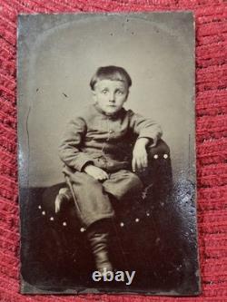 Civil War Confederate Calvary Boy Tin Type