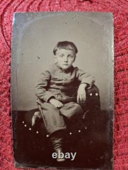 Civil War Confederate Calvary Boy Tin Type