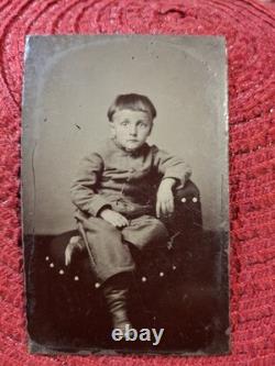 Civil War Confederate Calvary Boy Tin Type