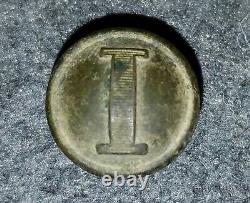 Civil War Confederate Lined Roman I Button Albert's CS 172 Kepi 16mm Rare