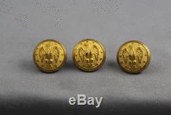 Civil War Confederate Staff Button Extra Rich Treble Gilt 19mm Sold Individually