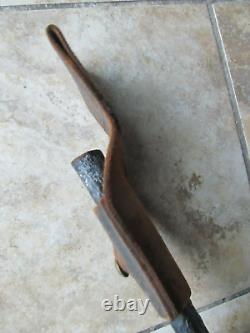 Civil War Cutlass Sword & Rare Orig Leather Scabbard, Nice Decorator, Combat Use