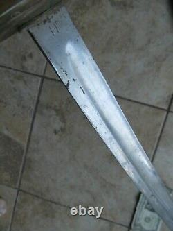 Civil War Cutlass Sword & Rare Orig Leather Scabbard, Nice Decorator, Combat Use