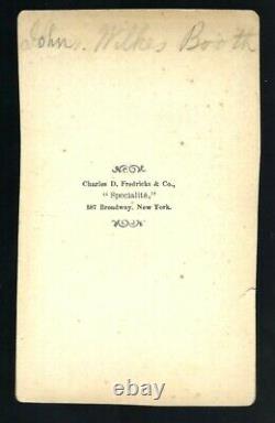 Civil War Date CDV of John Wilkes Booth by Fredericks