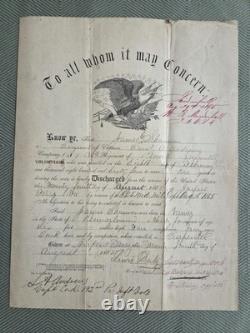 Civil War Discharge Certificate James Shannon 1863