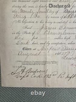 Civil War Discharge Certificate James Shannon 1863