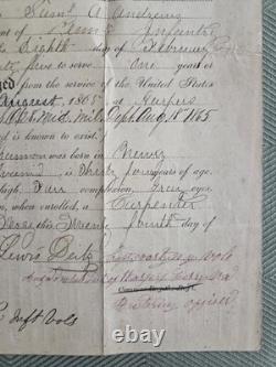 Civil War Discharge Certificate James Shannon 1863