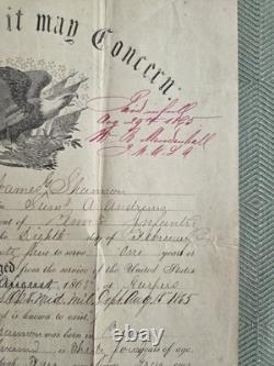 Civil War Discharge Certificate James Shannon 1863