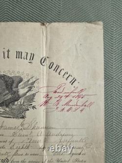 Civil War Discharge Certificate James Shannon 1863