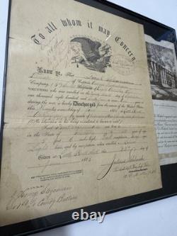 Civil War Discharge Papers Private Indiana Light Artillery With Copy Of Death Cert