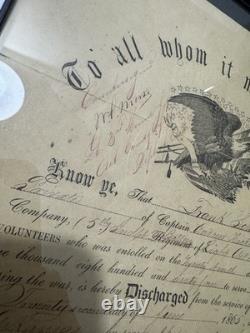 Civil War Discharge Papers Private Indiana Light Artillery With Copy Of Death Cert