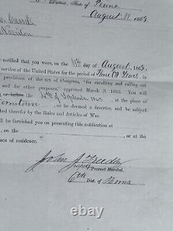 Civil War Document Lot Jesse Cassel Norristown PA Montgomery County 1863