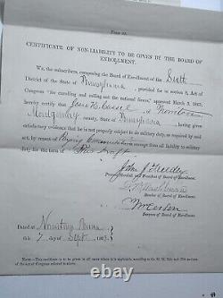 Civil War Document Lot Jesse Cassel Norristown PA Montgomery County 1863