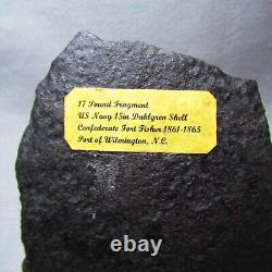 Civil War Dug Relic Large Cannon Ball Fragment from 15 in shell from CS Fort
