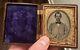 Civil War Era 1/9th Plate Ruby Ambrotype In Beautiful Gutta Percha Case