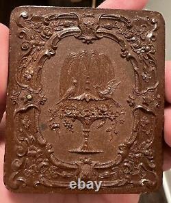 Civil War Era 1/9th Plate Ruby Ambrotype In Beautiful Gutta Percha Case