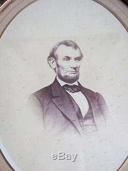 Civil War Era Abraham Lincoln Large-Format Photograph Portrait in Antique Frame