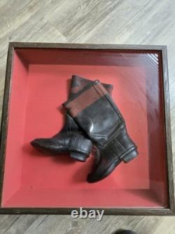 Civil War Era Antique Childs Rubber Boots In Airtight Display RARE