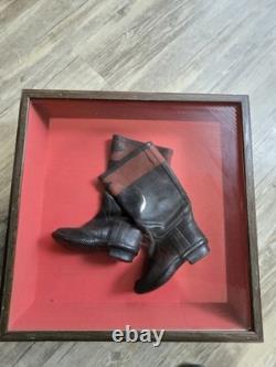 Civil War Era Antique Childs Rubber Boots In Airtight Display RARE