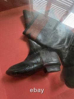 Civil War Era Antique Childs Rubber Boots In Airtight Display RARE