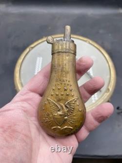 Civil War Era Colt's Patent Eagle Brass Powder Flask And Bullet Mold