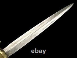 Civil War Era Dagger Dirk Knife Brass Fitted with Scabbard 19th century
