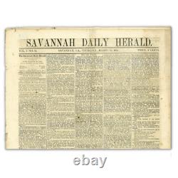 Civil War Era Newspaper Savannah Daily Herald March 23, 1865