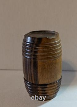 Civil War Era Soldier Pocket Barrel Shap Ink Well WithGlass Insert Spring Load 2