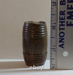 Civil War Era Soldier Pocket Barrel Shap Ink Well WithGlass Insert Spring Load 2