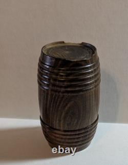 Civil War Era Soldier Pocket Barrel Shap Ink Well WithGlass Insert Spring Load 2