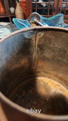 Civil War Era Soldier's Camp Tin Coffee Pot Flat Bottom with Lid Antique Rare