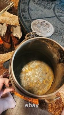 Civil War Era Soldier's Camp Tin Coffee Pot Flat Bottom with Lid Antique Rare