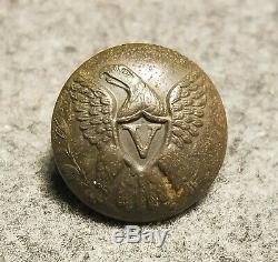 Civil War Federal Eagle V Voltigeurs Button Sold To & Worn By Virginia Troops