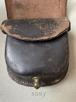 Civil War Federal Percussion Cap Leather Pouch Box and Original Vent Pick