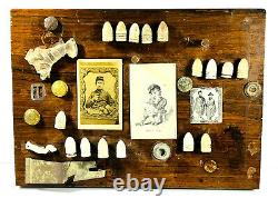 Civil War Folk Art Wood Display bullets cdv buckles buttons Kansas KS