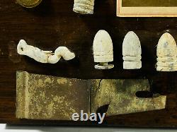 Civil War Folk Art Wood Display bullets cdv buckles buttons Kansas KS