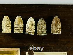 Civil War Folk Art Wood Display bullets cdv buckles buttons Kansas KS