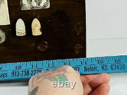 Civil War Folk Art Wood Display bullets cdv buckles buttons Kansas KS