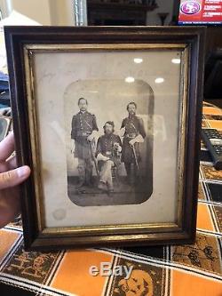 Civil War Framed Albumen Of Identified Union Officers Foster Keifer & Binkley