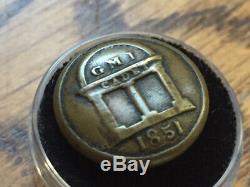 Civil War Georgia Military Institute (GMI) Button Rare 1851 Fine Gilt Backmark