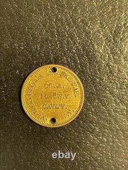 Civil War ID Tag, 10th New York Cavalry, Gettysburg Regt. Rare Small Size 1861-65
