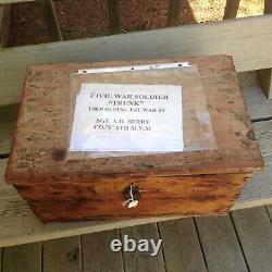 Civil War Identified First Sergeants Carpenters Trunk 8th Mass. Rare find