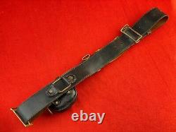 Civil War Indian Wars Leather Belt With Union Buckle, Hangers, Ammo Pouch, A+