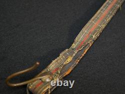 Civil War Indian Wars Vintage US Army Officers Sword Hanger Flat Bullion Leather